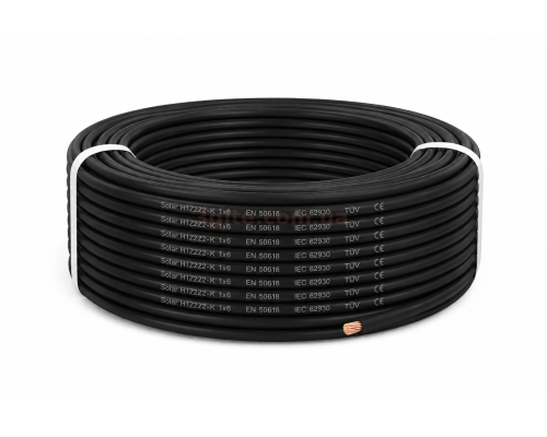 Кабель Solar H1Z2Z2-K 1x6 черный, 1м